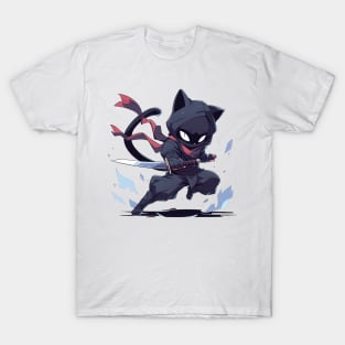 Blacl Ninja Shinobi Cat Hero T-Shirt